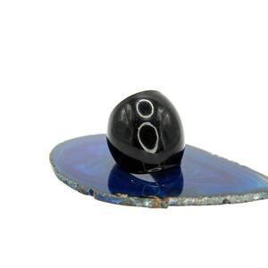 1970's Handblown Black Glass Ring